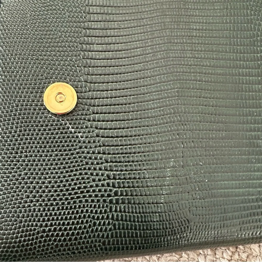 Dolce & Gabbana Forest Green Lizard Embossed Leather DG Millennials Shoulder Bag
